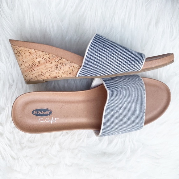 Dr. Scholl's Shoes - Dr Scholls True Comfort Lonny Open Toe Canvas Blue